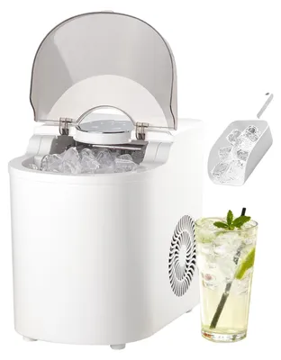 Produktbild von VEVOR Tisch-Eisbereiter, 7 Würfel in 6 Minuten bereit, 11,8 kg pro Tag, selbstreinigende tragbare Maschine mit Eislöffel, Eisbereitungsmaschine mit 2 Größen von Eiswürfeln für Zuhause, Küche, Büro, Bar und Party