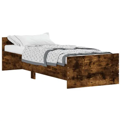 Obrázek produktu pro vidaXL Rám postele bez matrace kouřový dub 75x190 cm materiál na bázi dřeva