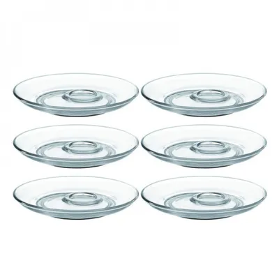 Produktbild von Leonardo Senso Untertasse 6er Set, spülmaschinengeeignete Glas-Unterteller für Tassen und Kaffee-Gläser, Ø 145 mm, 024015