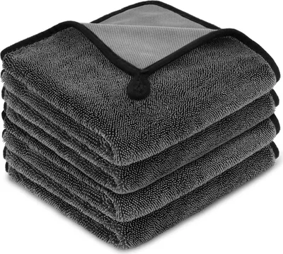 Produktbild von Shiny Trockentuch, 4 Stš¹ck Fastdry Trockentuch fš¹r Die Dusche Auto Trockentuc Mikrofasertš¹cher Shiny Bath Extrem Saugf?hig Duschkabinen Tuch fš¹r Duschkabinen Auto Und Motorrad Pflege 40x40cm
