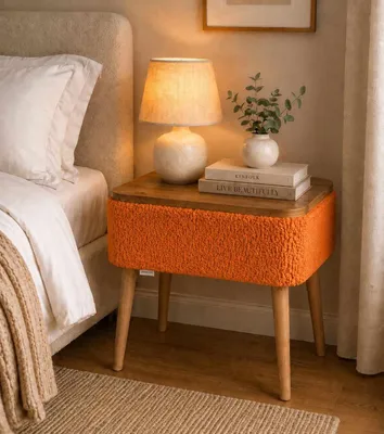 Image de Skye Decor, Table de chevet de haute qualité (code parental) - Orange, 45x55x30 cm, Style scandinave