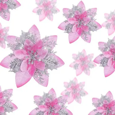 Image de Décoration florale « étoiles de Noël » - 36 pièces de différentes tailles