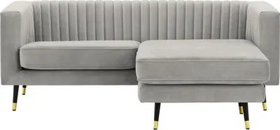 Produktbild von Universelles Ecksofa Slender - hellgrau - Velluto 15