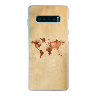 Produktbild von MuchoWow® Handyhülle Schutzhülle Hülle für Samsung Galaxy S10 Lite Weltkarte - Herz - Braun Silikon Softcase Handy Hülle - Schutz