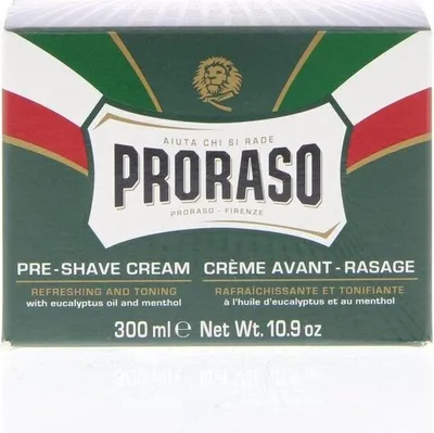 Zdjęcie produktu dla Proraso Pre-Shave Cream Refreshing, Krem do golenia, Mężczyźni, Skóra uniwersalna, 300 ml, Oczyszczający, Orzeźwiający, Słoiczek