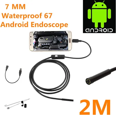 Produktbild von 2m 1m 7mm Endoskop Kamera Flexible Ip67 Wasserdichte Inspektion Borescope 6leds Einstellbar 2 Meter
