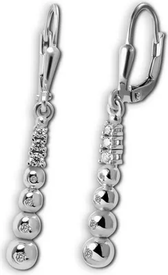 Produktbild von silberfarbenen weiß SilberDream Ohrringe Damen 925 Silber Ohrhänger SDO4440W