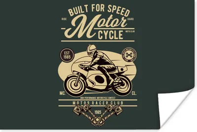 Produktbild von MuchoWow® Poster Mancave - Motorrad - Vintage - Zitate 60x40 cm - Schlafzimmerdekoration
