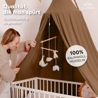 Produktbild von Baldachin Nougat ohne Goldapplikation - Betthimmel für Kinderzimmer