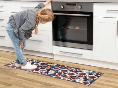 Produktbild von Primaflor Küchenläufer SUNFLOWER - 45x145cm - Strapazierfähiger Schmutzfangläufer, Rutschfester Küchenteppich, Läufer für Küche & Flur