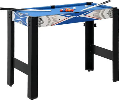 Produktbild von 5-in-1-Spieletisch, Billard, Tischtennis, Hockey, Basketball, Bogenschießen, Zubehör inklusive, MDF, Kunststoff, Blau