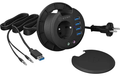 Imagen del producto de Hub Icy Box 60633 de 4 puertos, USB 3.0, modelo IB-Hub1430, para escritorio, uso externo, venta al por menor