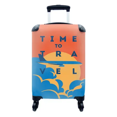 Produktbild von MuchoWow® Koffer Handgepäck Trolley Rollkoffer Kleine Reisekoffer mit 4 Rollen - Flugzeuge - Urlaub - Reisen - Cabin Size < 55x40x23 cm & 55x40x20 cm - Fotokoffer - Kabinenkoffer - Boardgepäck - Reise-Box - Reisekoffer - Reisegepäck - Koffer mit Bild - Trolley für Kinder