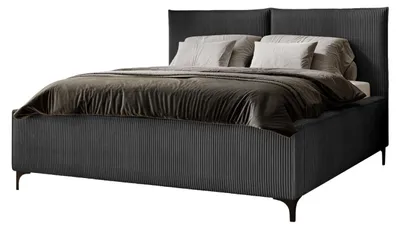 Produktbild von MIRJAN24 Polsterbett Leon Cord, Doppelbett mit Bettkasten, Ehebett, Gasdruckfeder, Lattenrost (Farbe: Poso 34, Größe: 160x200 cm)