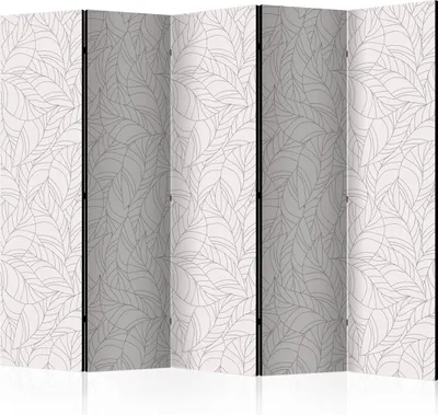Produktbild von Akusticher Raumteiler Blätter Foto Paravent 225x172 cm beidseitig auf Vlies-Leinwand bedruckt Akustikschaum Trennwand Spanische Wand Sichtschutz Home Office Natur Botanik Abstrakt f-C-0265-z-c