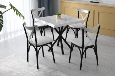 Image de Skye Decor, Safir - 1461, Esstisch, Weiß, 100 % MELAMINBESCHICHICHTETETETE SPANPLATTEN, 80 x 80 x 75 cm