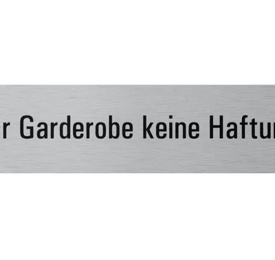 Produktbild von Aluhinweisschild 160x40mm Für Garderobe