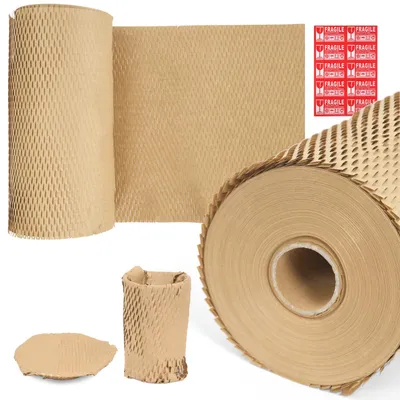 Wabenverpackungspapier, 2 Rollen, 38 cm x 50 m, braun, recycelbar