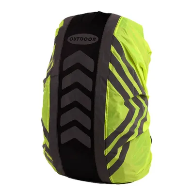 Produktbild von Wasserdichte Rucksack Regenhülle mit Reflektoren – Regenschutz Cover für Schulranzen, Fahrrad, Outdoor & Trekkingrucksäcke – gelb Größe M