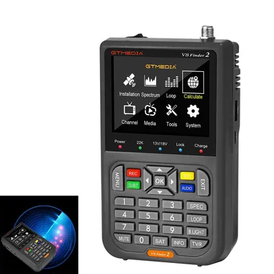 Produktbild von W8 Satelliten Finder DVB-S/S2/S2X, 3,5" TFT LCD, USB-Anschluss, 4000mAh Akku, Signal- & Qualitätsmessung, tragbar, Sat-Meter, Outdoor & Indoor