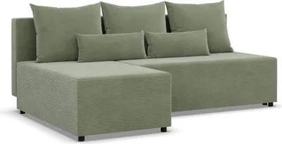 Produktbild von FERMO - Ecksofa mit Schlaffunktion, Bettkastem, Komfort und Still, grün