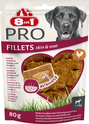 Produktbild von 8in1 Fillets Snacks Pro Skin & Coat, Snacks, Hund, 80 g