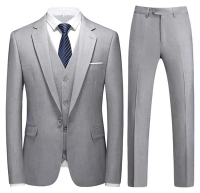 Imagen del producto de Traje de tres piezas para hombre, que incluye chaleco y chaqueta