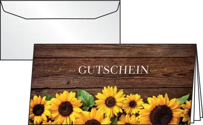Produktbild von Gutschein-Karte DINlang 220g/qm Sunfield inkl. Umschläge 10 Stück Packung mit 15 Stück
