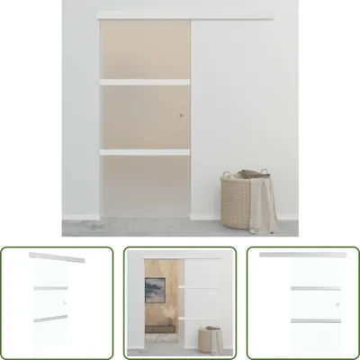 Produktbild von The Living Store Schiebetür ESG-Glas und Aluminium 90x205 cm Silbern