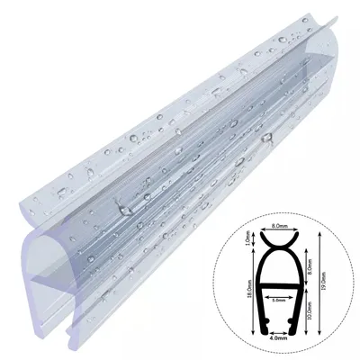Zdjęcie produktu dla Uszczelka prysznicowa D09 4-5mm -60cm Zamiennik uszczelki do szklanych kabin prysznicowych