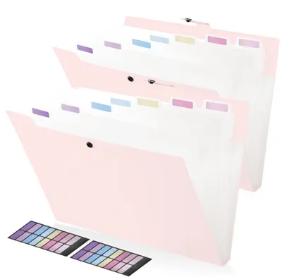 Produktbild von Fächermappe A4 mit 8 Fächern, Dokumentenmappe, 2 Stück, Rosa