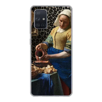 Produktbild von MuchoWow® Handyhülle Schutzhülle Hülle für Samsung Galaxy A51 Milchmädchen - Kunst - Pantherdruck - Vermeer - Gemälde - Alte Meister Silikon Softcase Handy Hülle - Schutzabdeckung