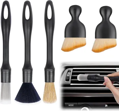 Produktbild von Auto Detailingbürste, 5 Stück Auto Detailing Bürsten Weiche Borsten Auto Innere Reinigungswerkzeuge Pinsel Detailierbürste Rreinigung Pinsel Staub Saubere Bürsten für Auto Staub Büro