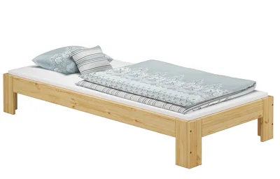 Produktbild von Futon, Einzel Bett 90 x 200 cm Kiefer massiv Zubehör wählbar V-60.67-09ohne Zubehör
