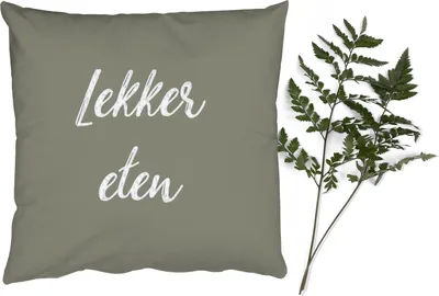 Produktbild von MuchoWow® Zierkissen Sofakissen Wohnzimmer Dekokissen 60x60 cm Sprichwörter - Gutes Essen - Zitate - Sitzfläche - Foto Polster