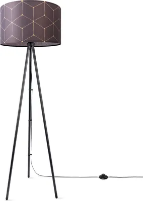 Produktbild von Stehlampe Wohnzimmer Modern E27 Leselampe Stehleuchte Stativ Retro Lampenschirm