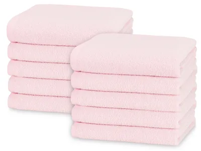 Produktbild von 10er Set Handtücher, 70% Baumwolle, 30% Polyester, 50x100 cm, rosa, KI-generiertes Bild
