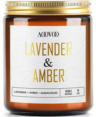 Duftkerze Lavendel-Amber, Sojawachs, 250 g, bis 50 h Brenndauer