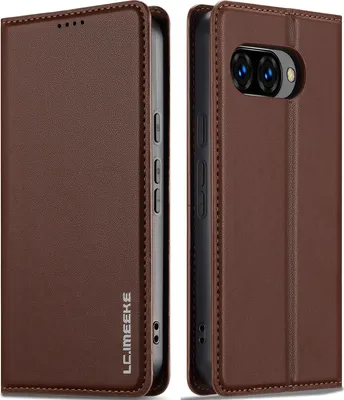 Produktbild von Handyhülle für Google Pixel 9A, Magnetische Flip Leder Hülle mit Kartenfach und Standfunktion Braun