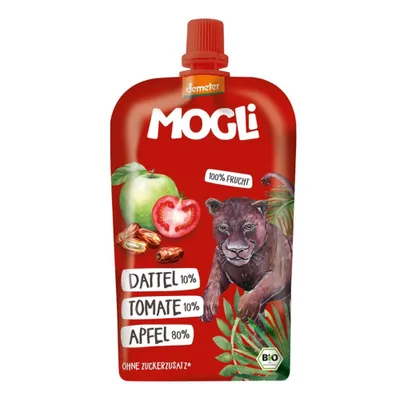 Zdjęcie produktu dla PRZECIER OWOCOWY JABŁKO - POMIDOR - DAKTYLE BEZ DODATKU CUKRÓW DEMETER120 g - MOGLI
