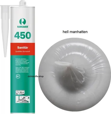 Produktbild von Ramsauer 450 Sanitär 1K Silikon Dichtstoff 310ml Kartusche hell manhatten
