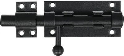 Productafbeelding van Schuifpoortslot 105 mm, 304 RVS, 12 mm, zwart, voor schuur