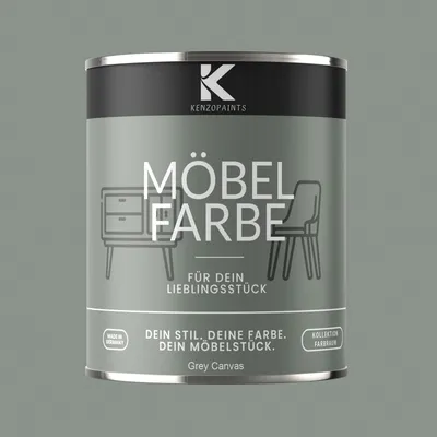 Produktbild von Kenzopaints 750ml Möbelfarbe Möbellack Buntlack Farbraum - Grey Canvas