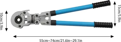 Zdjęcie produktu dla Zestaw zaciskarek PEX - Hydrauliczna zaciskarka - Siła zacisku: 6T, 9 matryc, głowica obrotowa o 360°, skok 45 mm, długość 55–74 cm - Czerwona