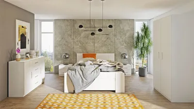 Obrázok produktu pre Nábytok do spálne s posteľou 160x200 CORTLAND 7 - biely