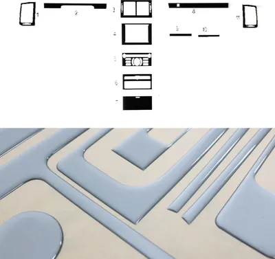 Image de Décoration intérieure Cockpit pour Peugeot 407 2004-2011 aspect aluminium 11pcs