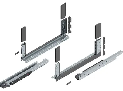 Produktbild von Blum Legrabox free H C Schubladenschienen Set | 1 Paar, 70kg 550mm | Tip On Vollauszug, oriongrau
