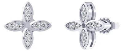 Produktbild von Serelina - Silber Ohrringe Kleeblatt mit Zirkonia Steinen – Silber
