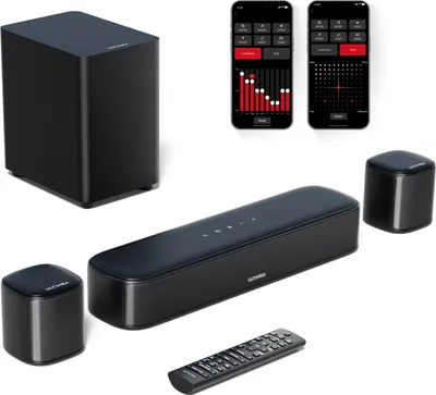 Produktbild von ULTIMEA 5.1 Surround Sound System, Soundbar für TV mit App Steuerung, Heimkino Soundsystem mit Subwoofer, 2 Surround Lautsprechern, Aura A30