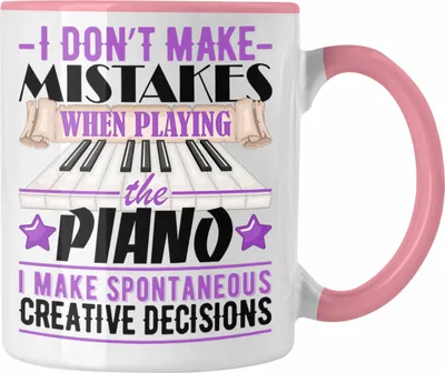 Produktbild von Trendation - Piano-Spieler Tasse Geschenk Pianist Kaffee-becher (Rosa)